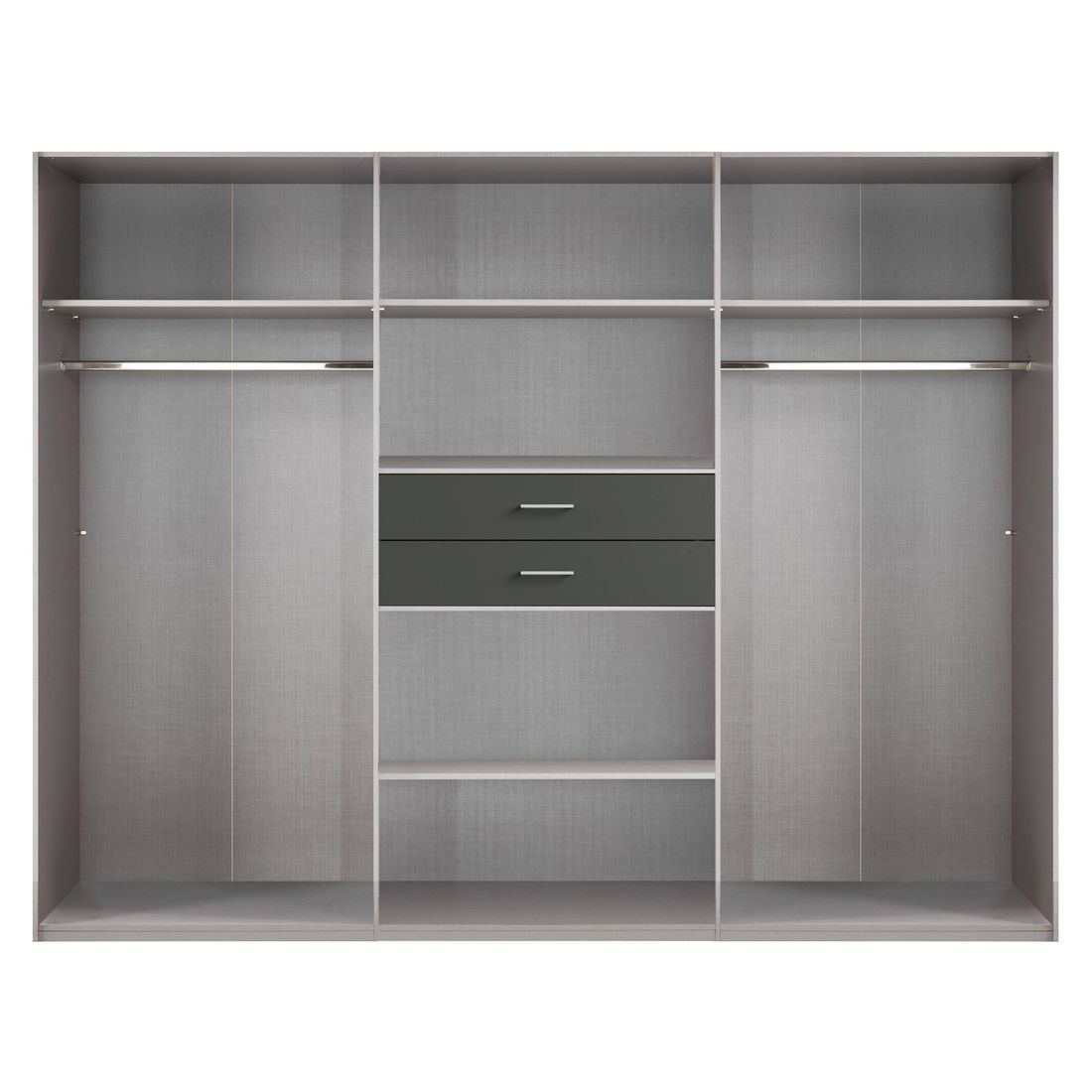 Drehtüren-Kleiderschrank Draha mit Spiegel und Schubladen H 208cm