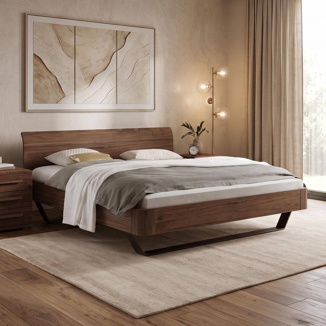 Bett Malea Nussbaum Massivholz