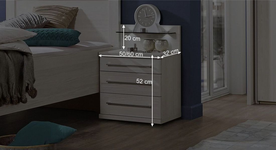 Nachttisch Apolda Lärche Dekor H 52cm