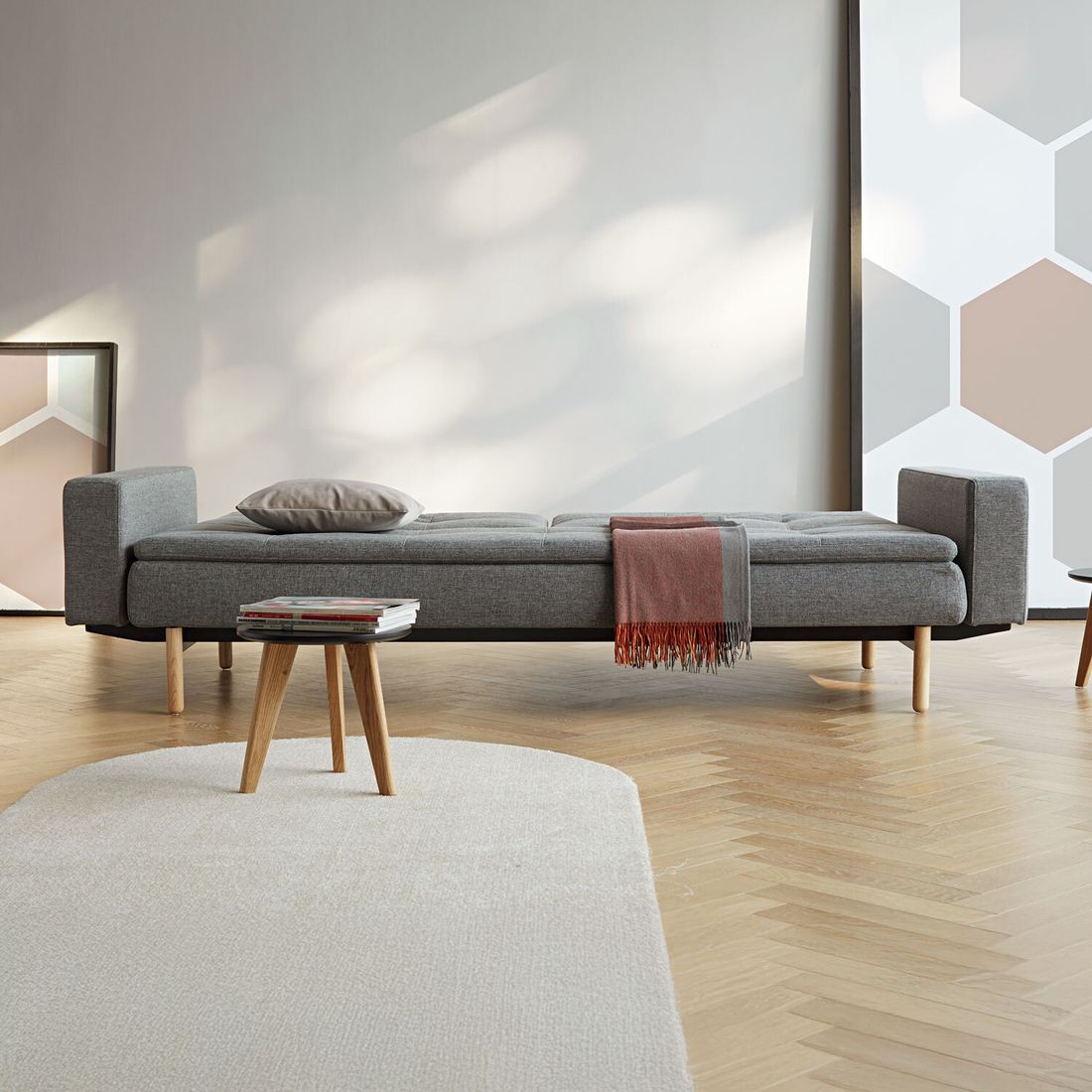 Schlafsofa Yasu Webstoff 241x91x82 cm