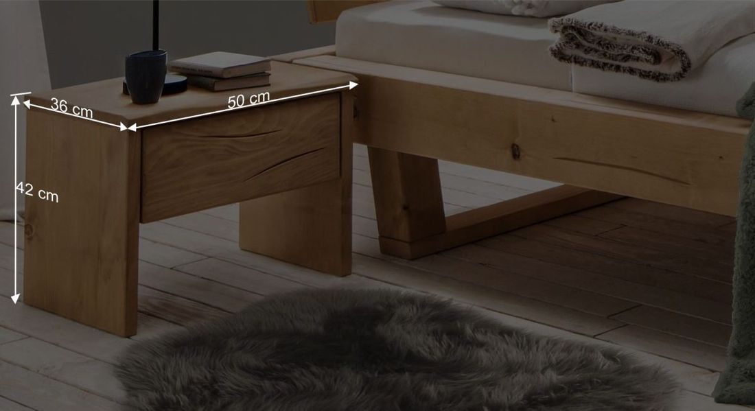 Nachttisch Cuamba Fichte Massivholz H 42 cm