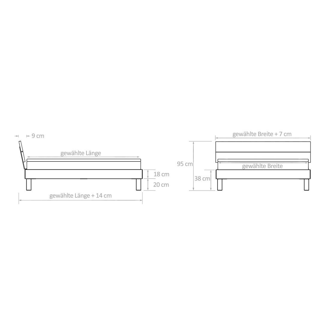 Boxspringbett Port-Louis Buche Massivholz