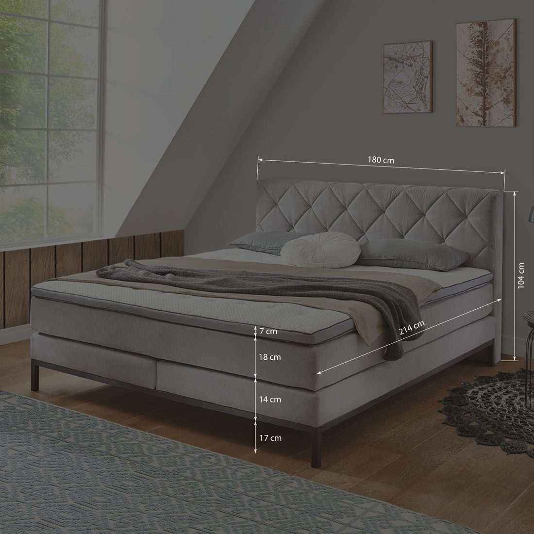 Boxspringbett Arjen Webstoff