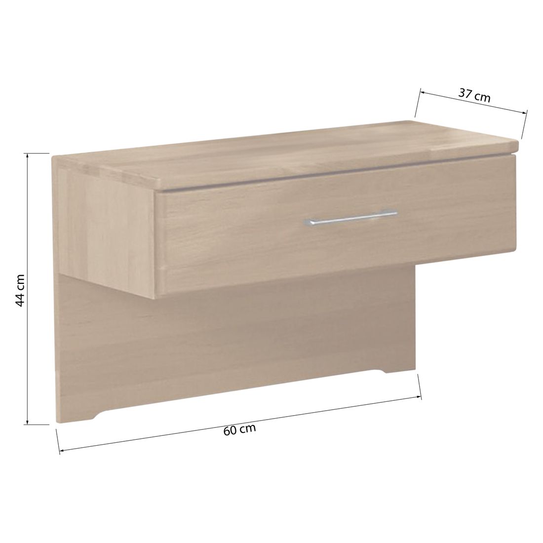 Nachttisch Aliano Erle teilmassiv H 44cm