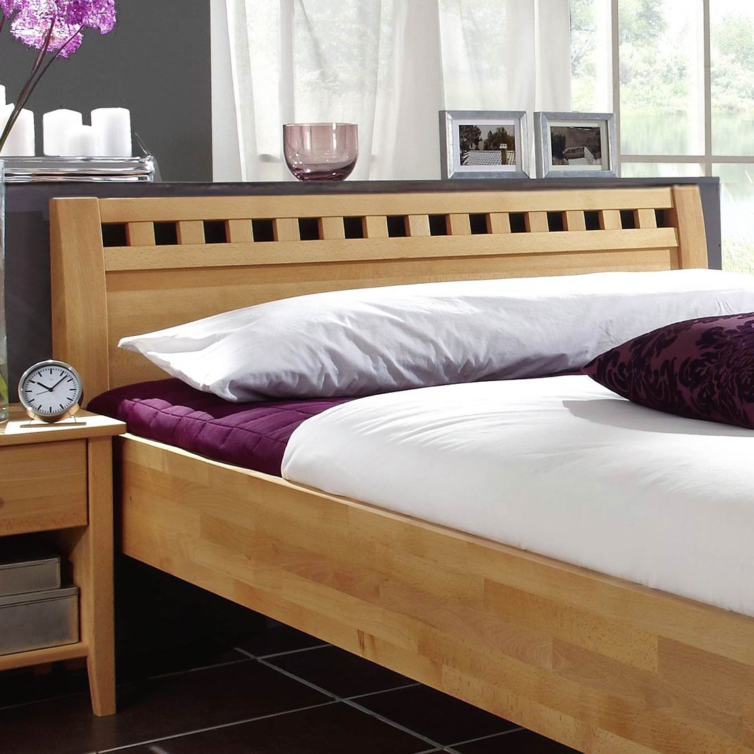Bett Triest Komfort Buche Massivholz