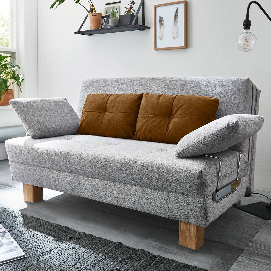 Schlafsofa Valda Webstoff mit Lattenrost