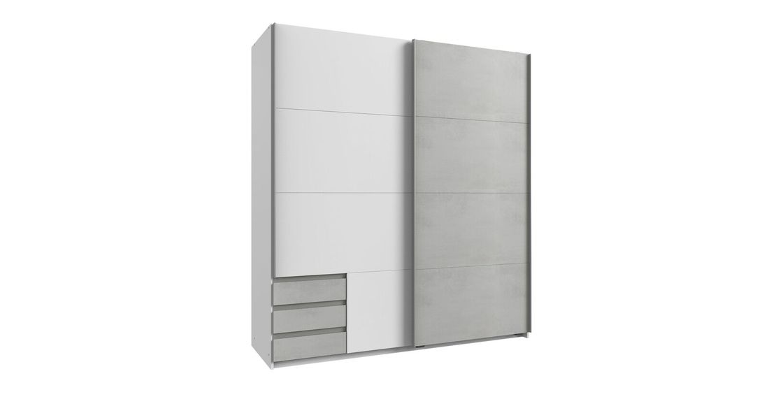 Schwebetüren-Kleiderschrank Kaori mit Schubladen