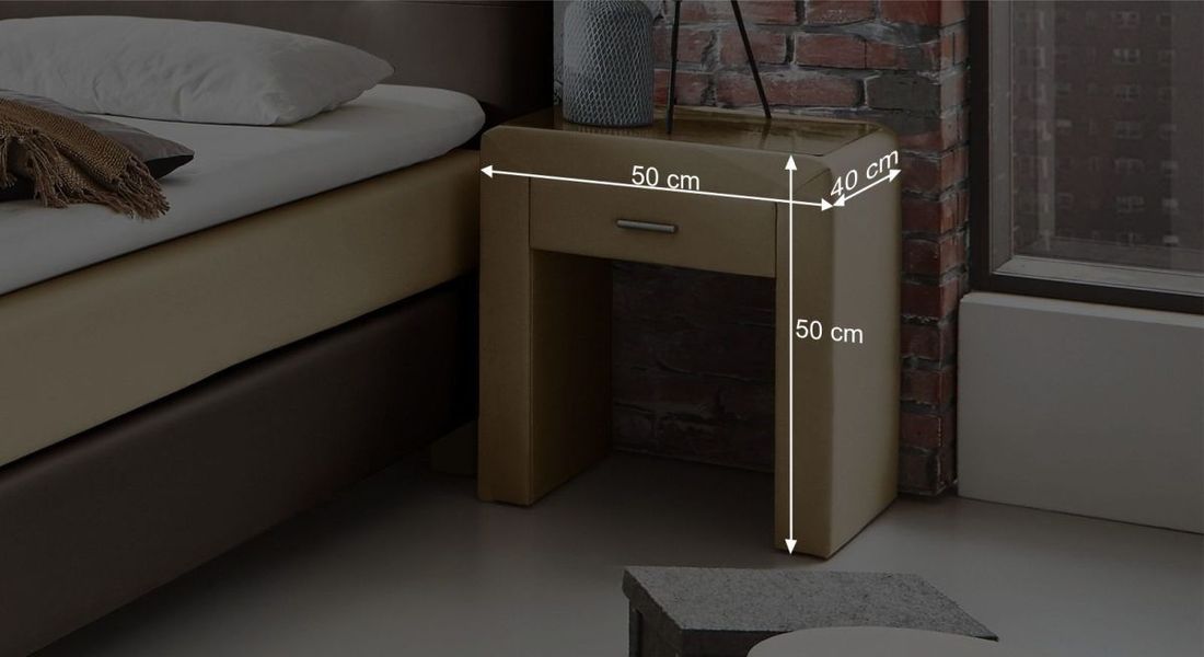 Polsternachttisch Viterbo Komfort H 50cm