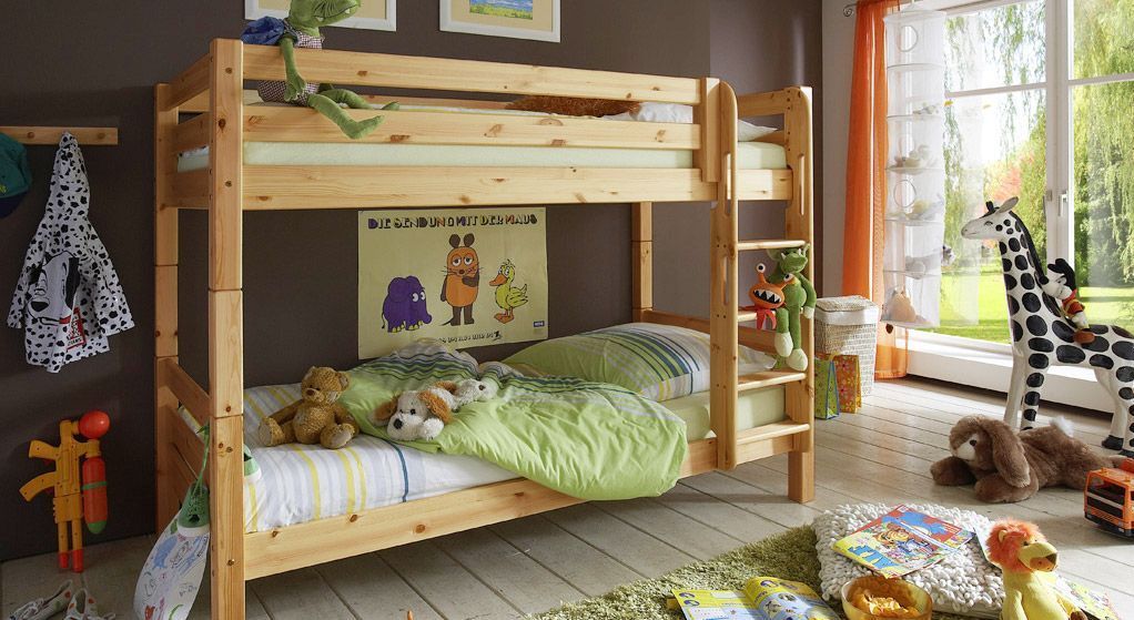 Etagenbett Kids Paradise Kiefer Massivholz mit Lattenrost