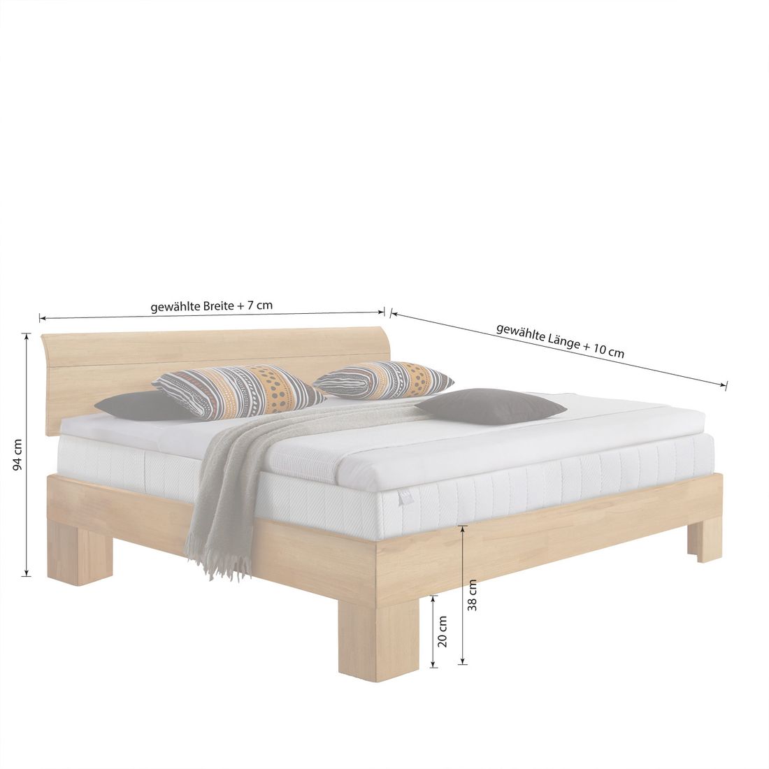 Boxspringbett Sardinien Buche Massivholz