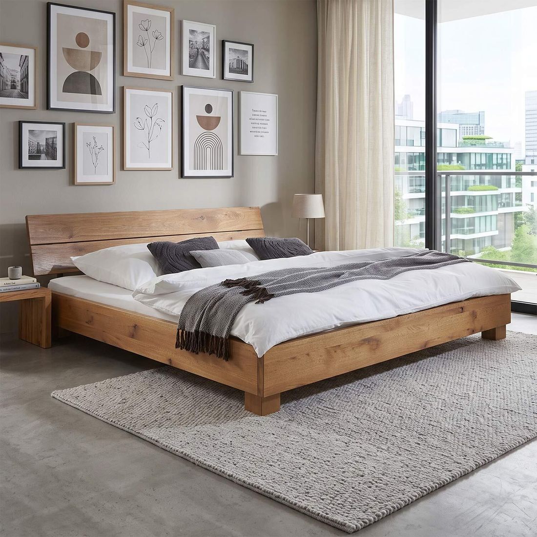 Bett Curada Wildeiche Massivholz