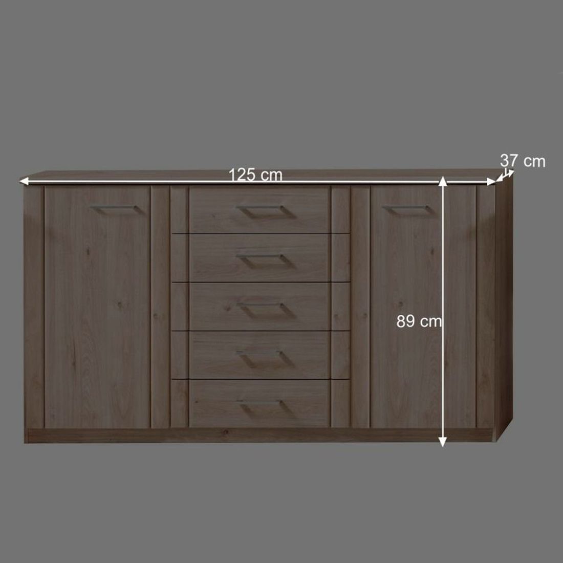 Kommode Telford Eiche Dekor mit Schubladen