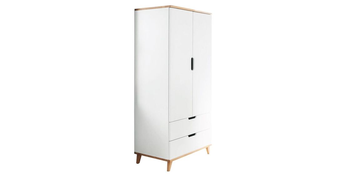 Drehtüren-Kleiderschrank Kids Nordic mit Schubladen