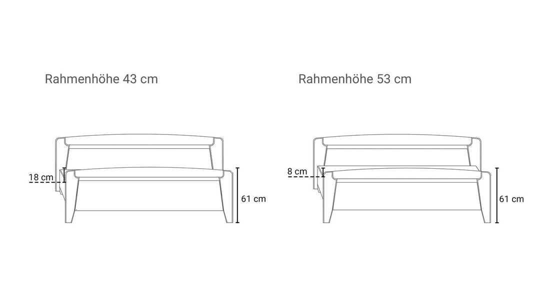 Bett Temara Komfort Erle teilmassiv mit Schubkasten