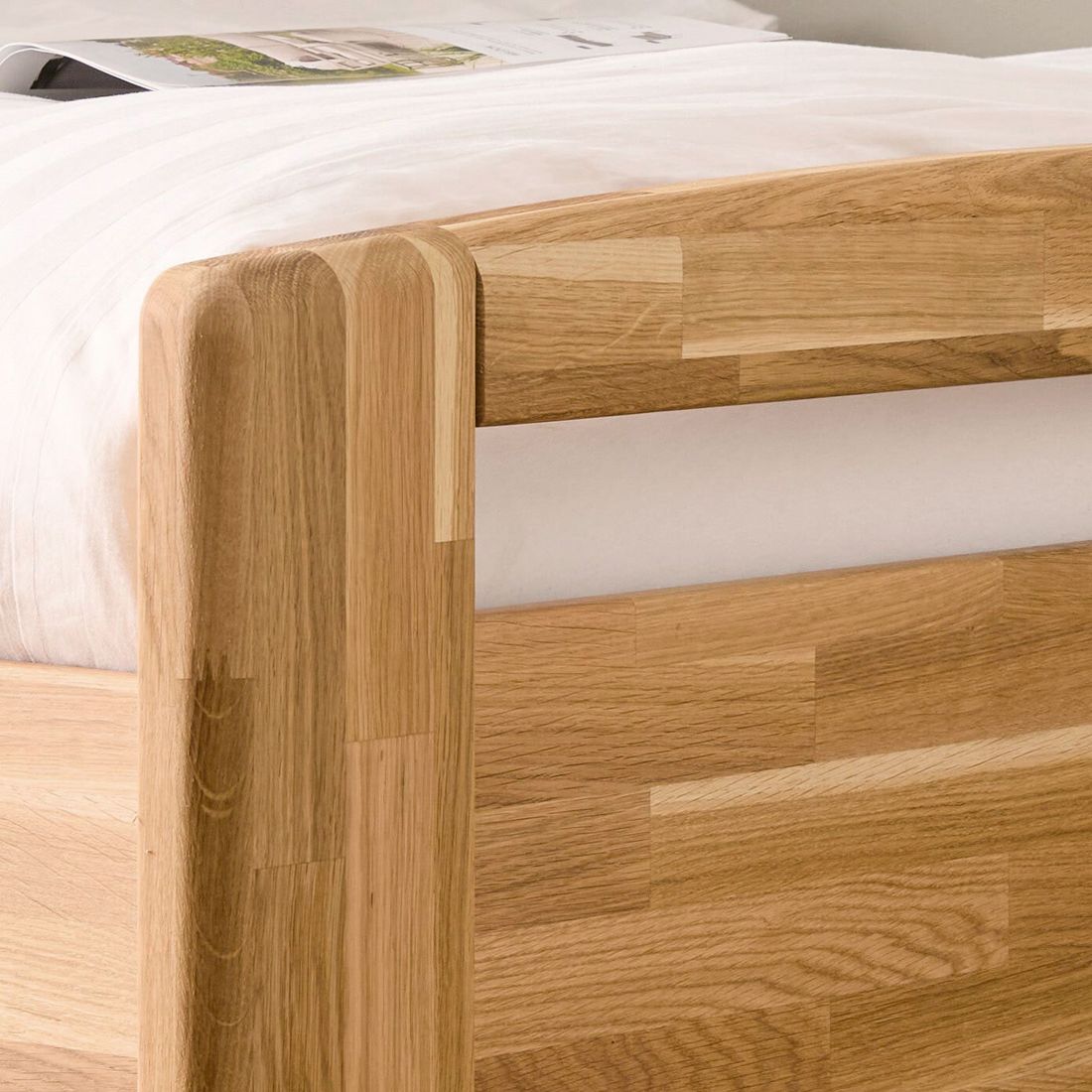 HOMELIV. Seniorenbett Luise Komfort Wildeiche Massivholz
