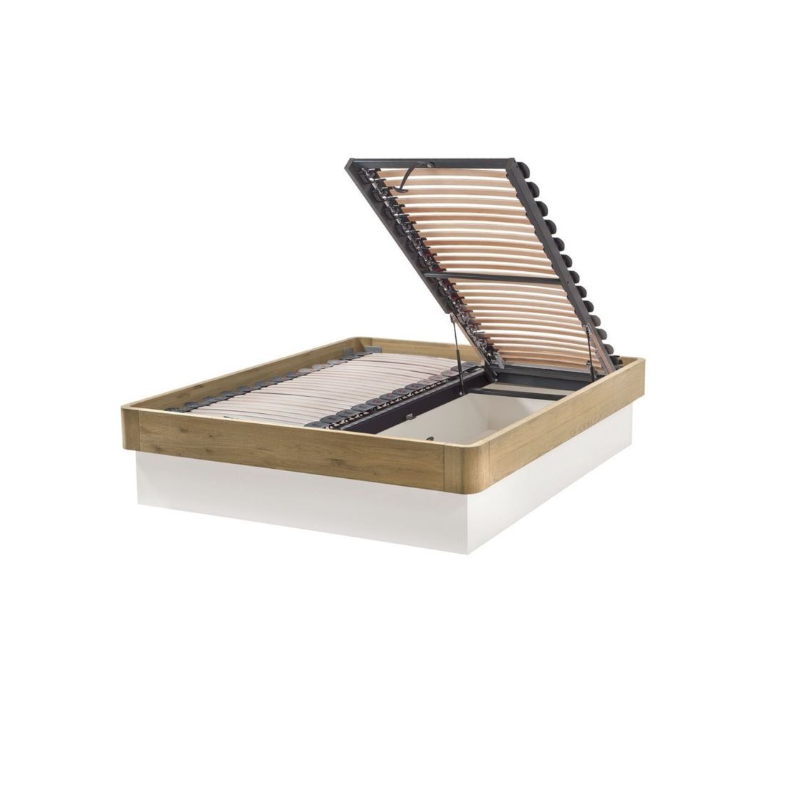 Bett Majuro Komfort Eiche Massivholz mit Bettkasten