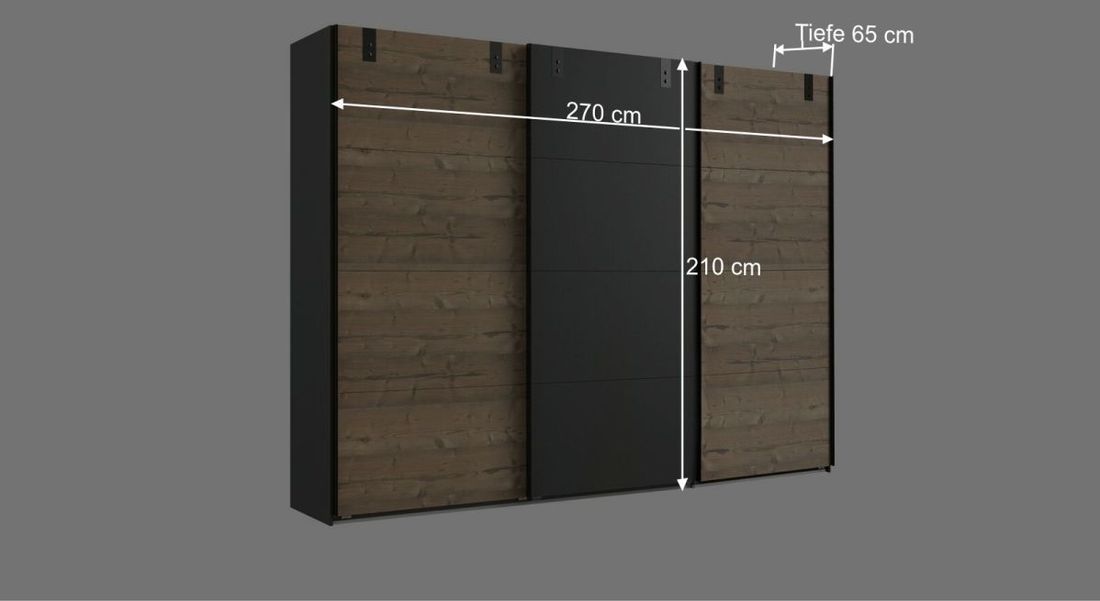 Schwebetüren-Kleiderschrank Midori Tanne Dekor