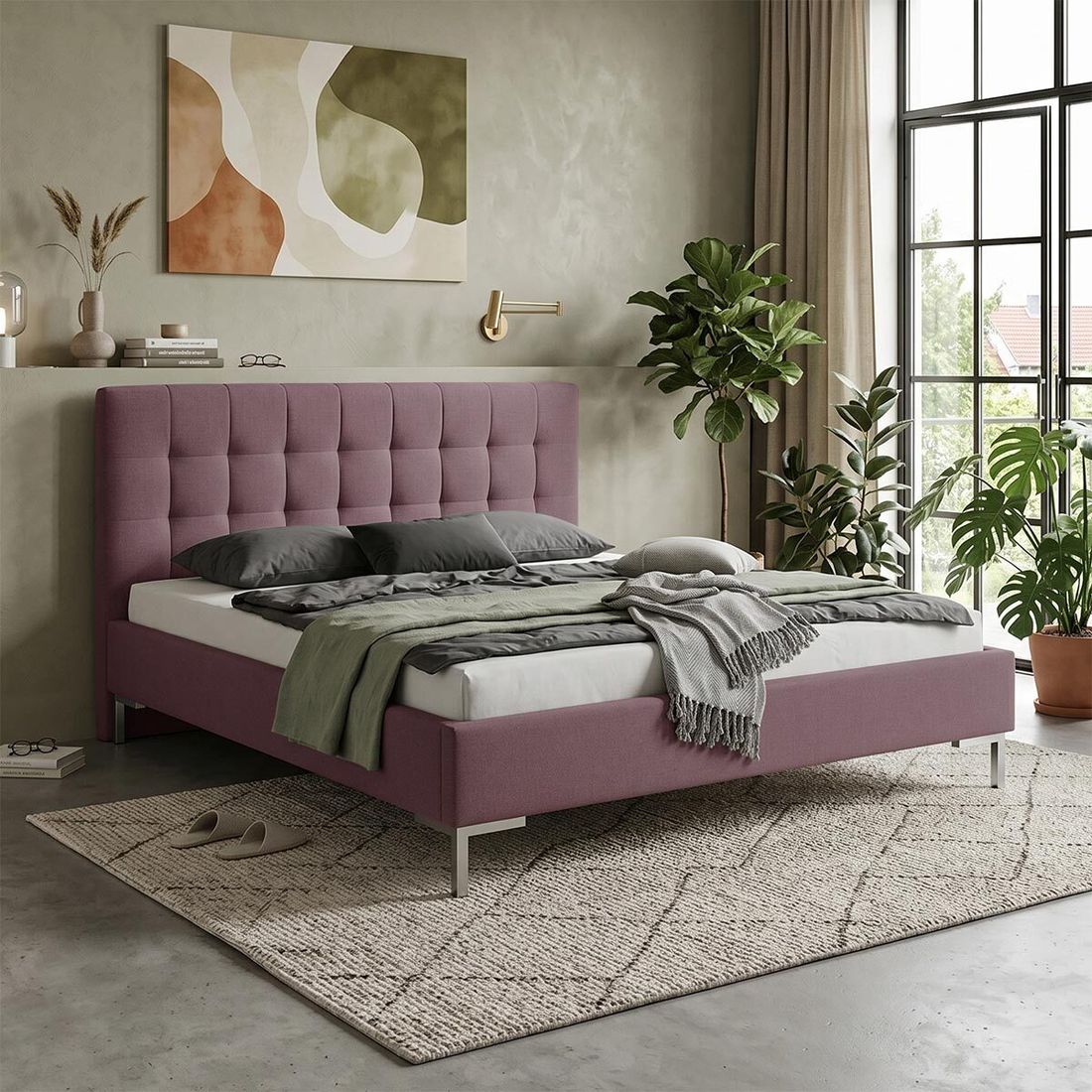 HOMELIV. Doppelbett Taviel Komfort Webstoff