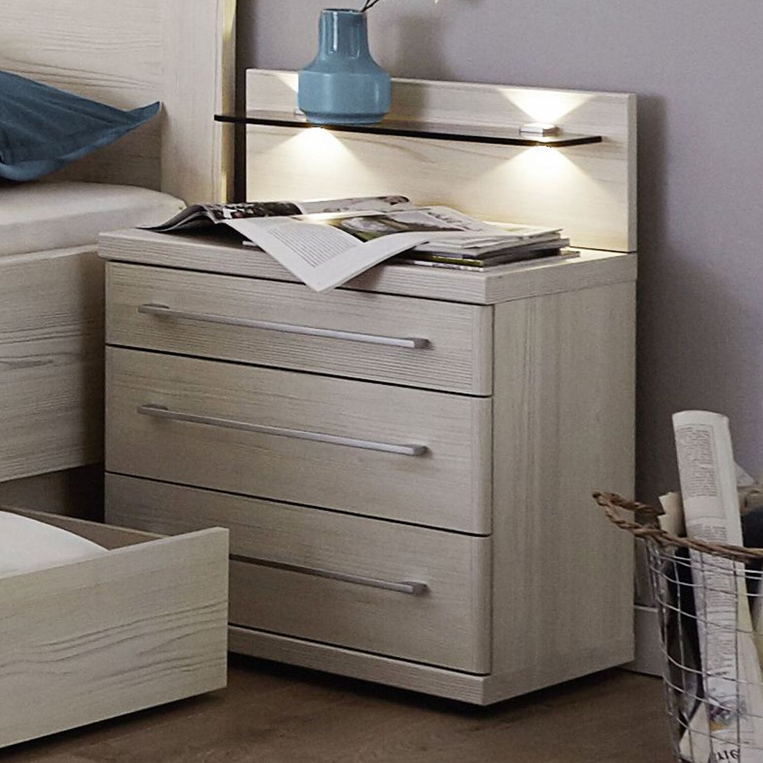 Nachttisch Apolda Lärche Dekor H 52cm