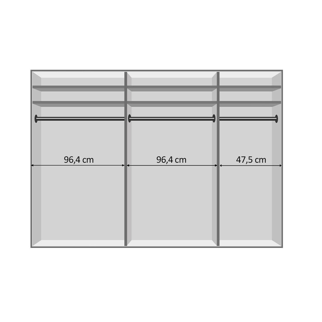 Schwebetüren-Kleiderschrank Marcelino Eiche Dekor