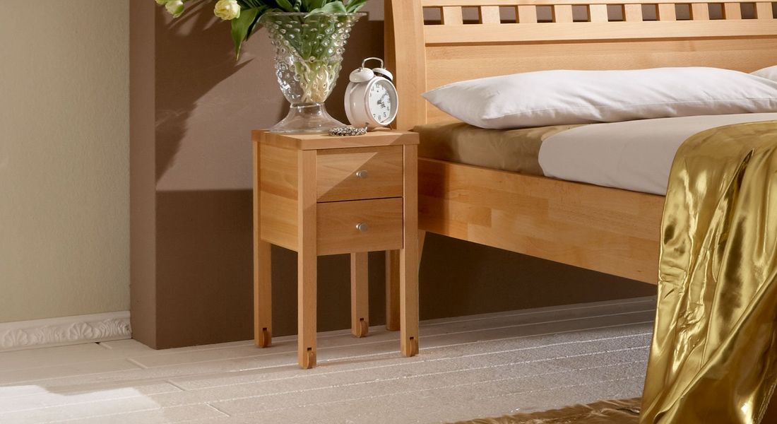 Nachttisch Aargau Kernbuche/Wildeiche Massivholz H 50 cm