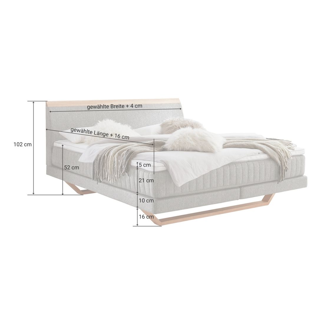 Boxspringbett Imandra Eiche Webstoff