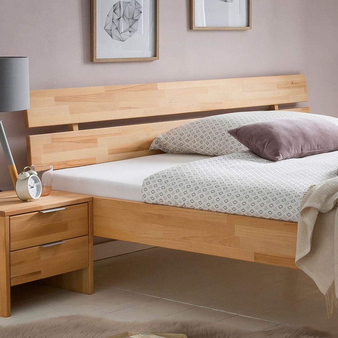 Bett Tonia Komfort Kernbuche Massivholz
