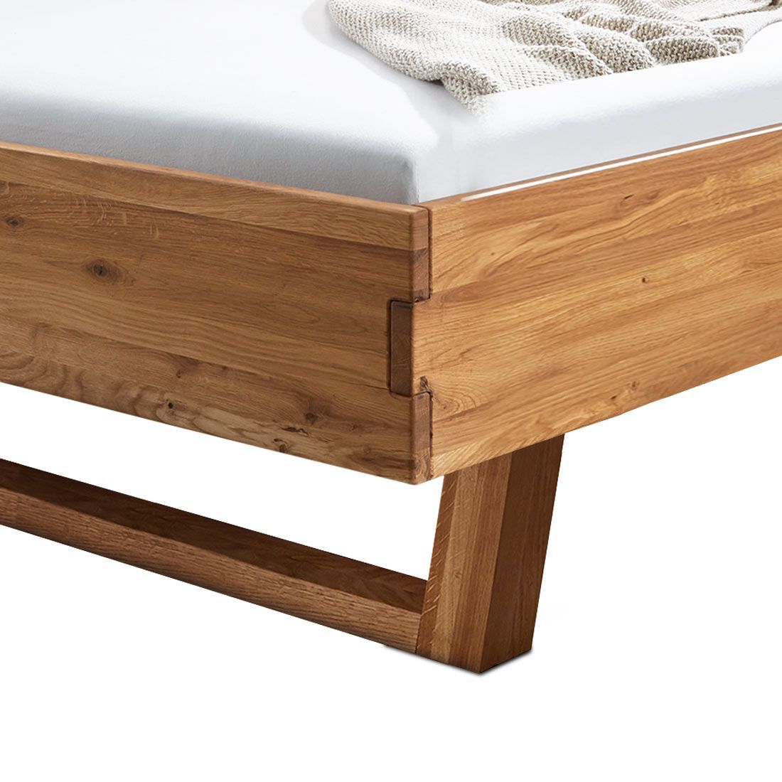 Bett Lobivia Komfort Wildeiche Massivholz