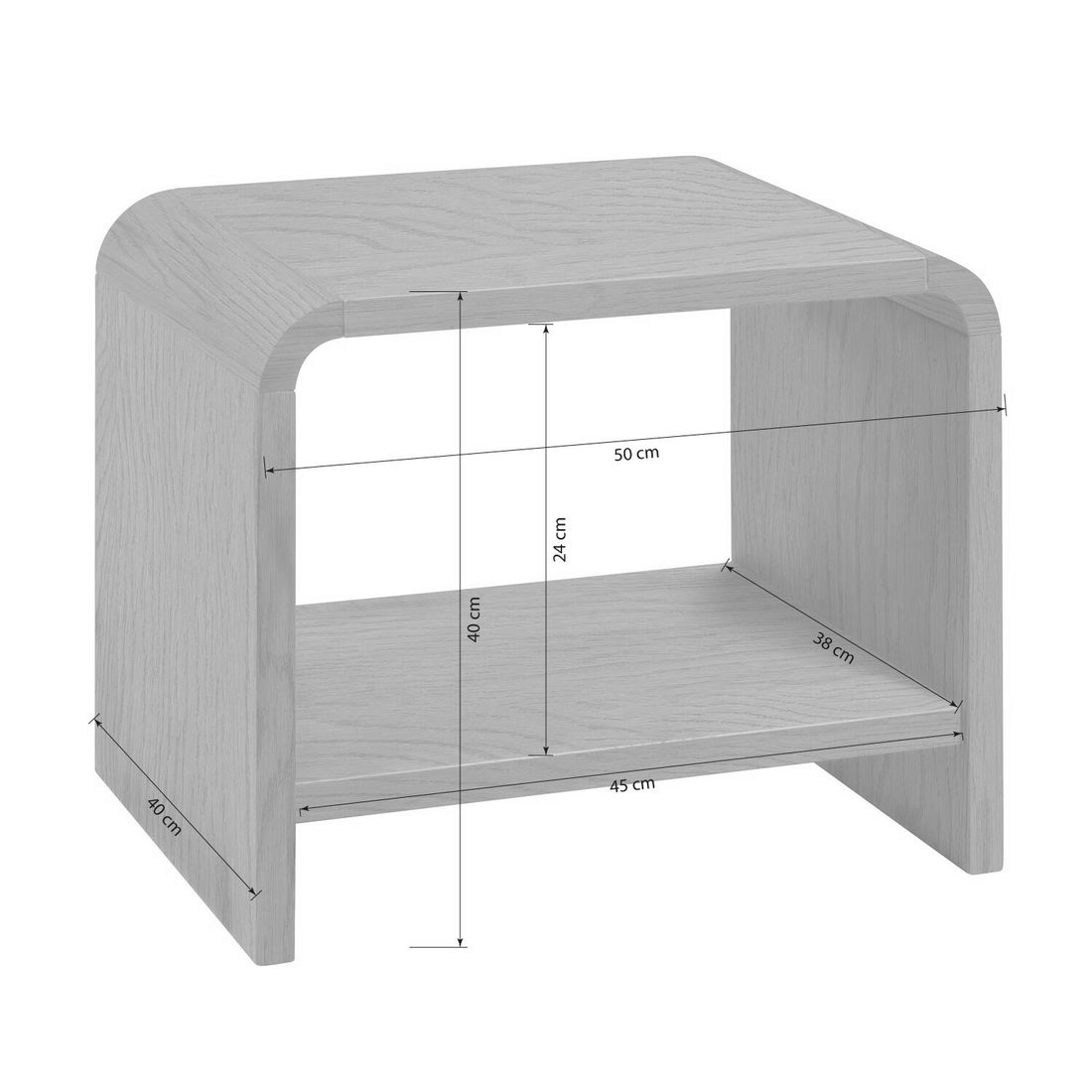 Nachttisch Ecuador Eiche Massivholz H 40cm