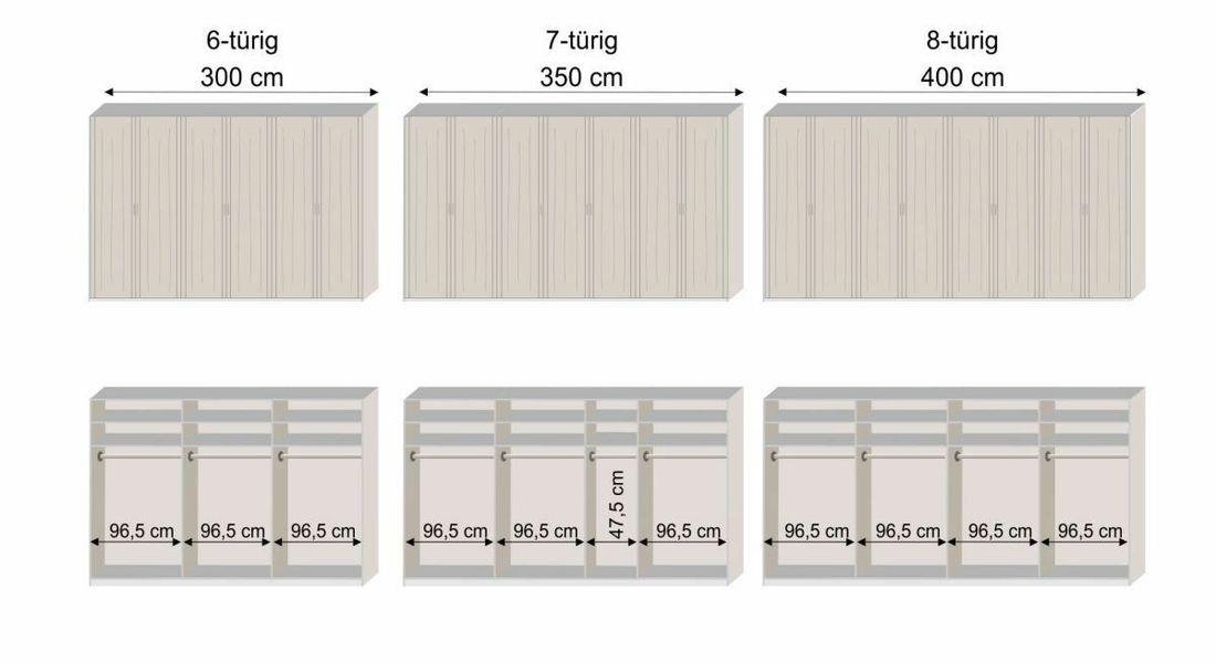 Drehtüren-Kleiderschrank Zeven Lärche Dekor