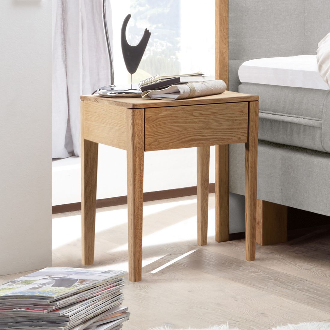 Nachttisch Denar Eiche Massivholz H 58cm