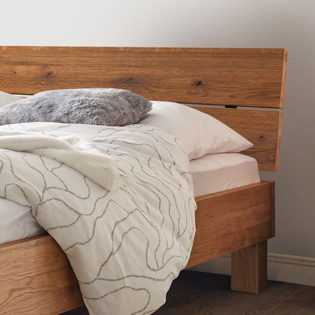 Bett Soria Wildeiche Massivholz