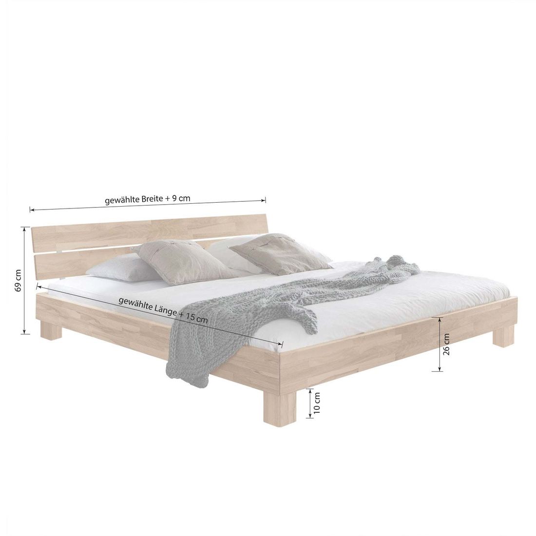 Bett Mera Buche Massivholz
