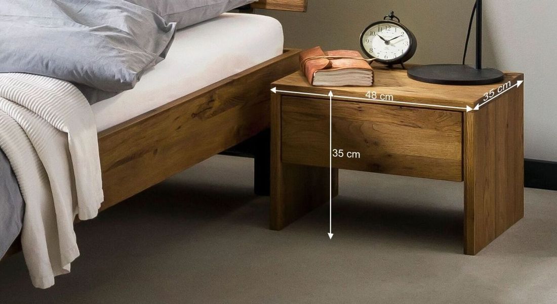 Nachttisch Tumas Wildeiche Massivholz H 35cm