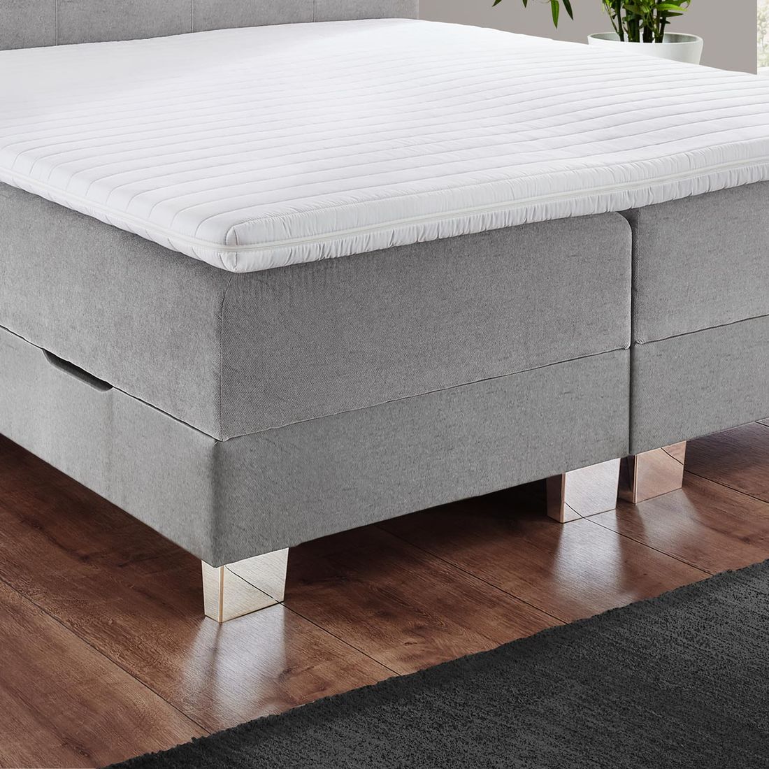Boxspringbett Kenan Webstoff mit Bettkasten