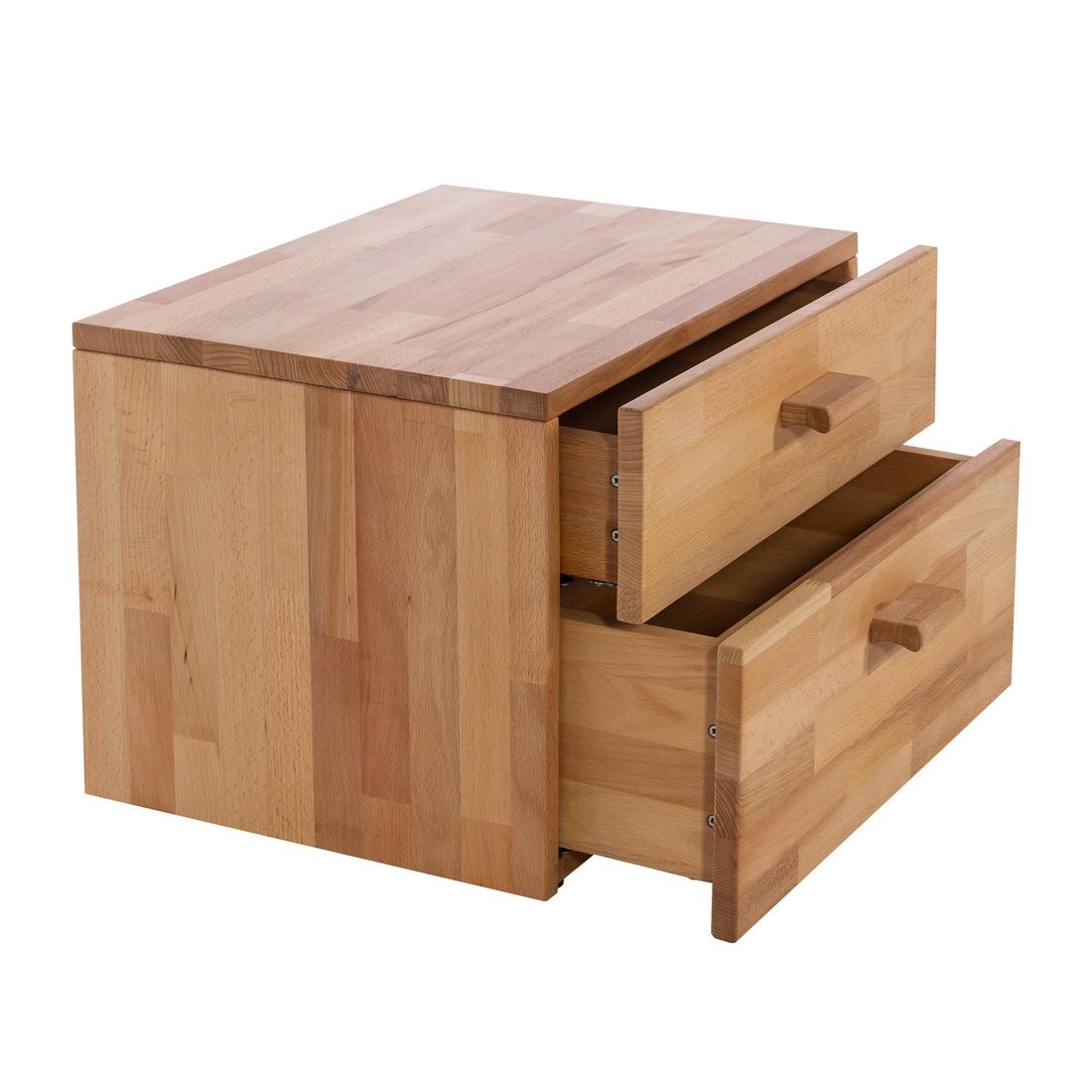 HOMELIV. Nachttisch Tamira Kernbuche Massivholz H 38cm