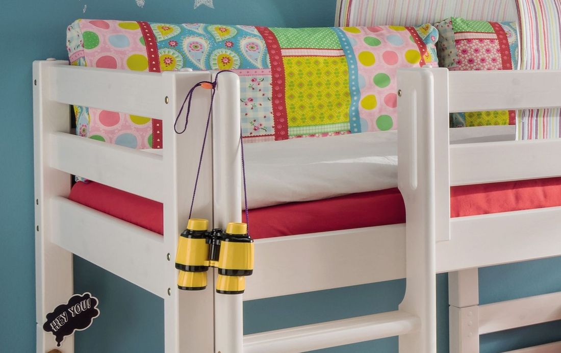 Etagenbett Kids Paradise für Dachschrägen Kiefer Massivholz mit Lattenrost