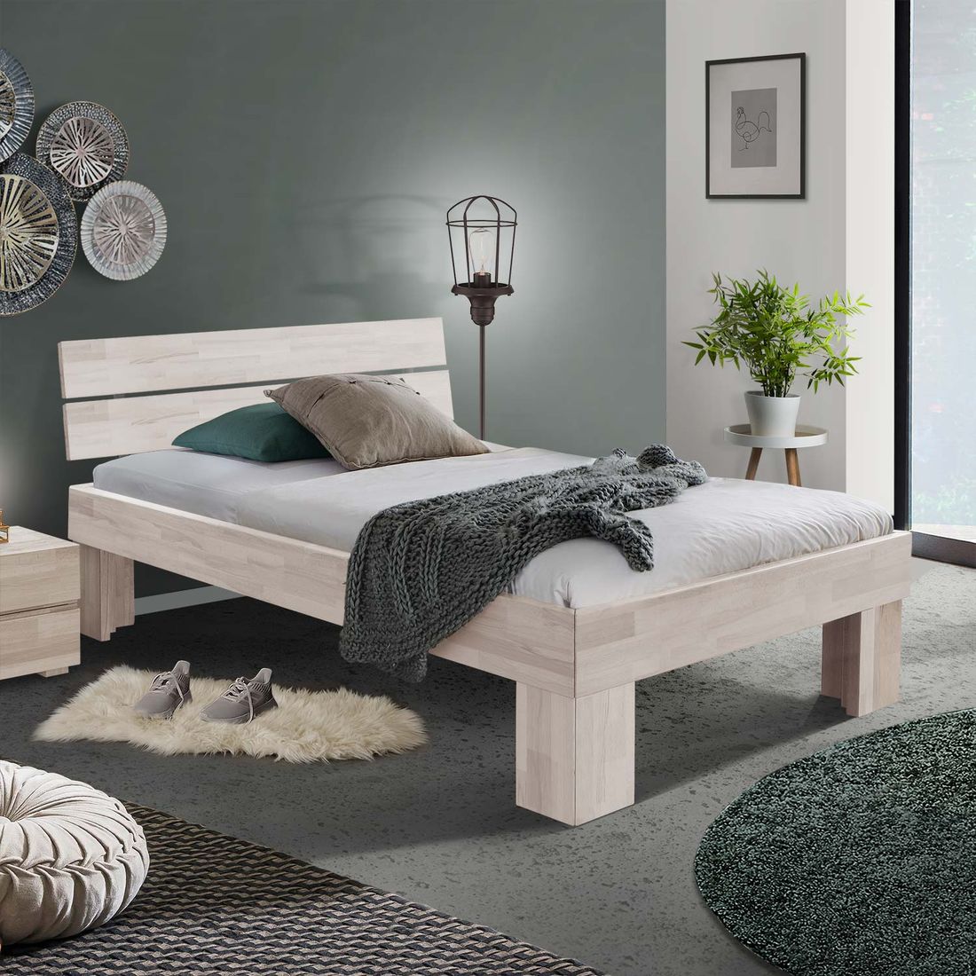 Bett Lucca Komfort Buche Massivholz