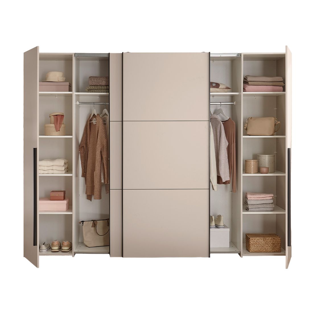 Schwebetüren-Kleiderschrank Amplia 267x205cm mit Innenausstattung