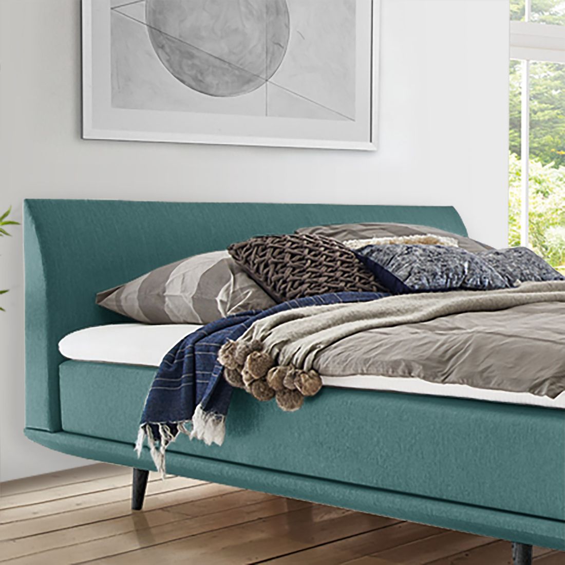 Boxspringbett Lajana Webstoff