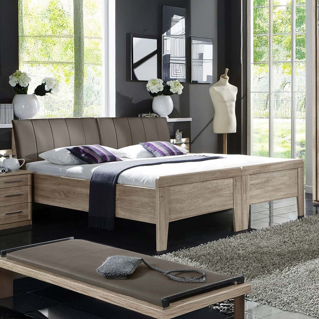 Bett Runcorn Komfort Eiche Dekor