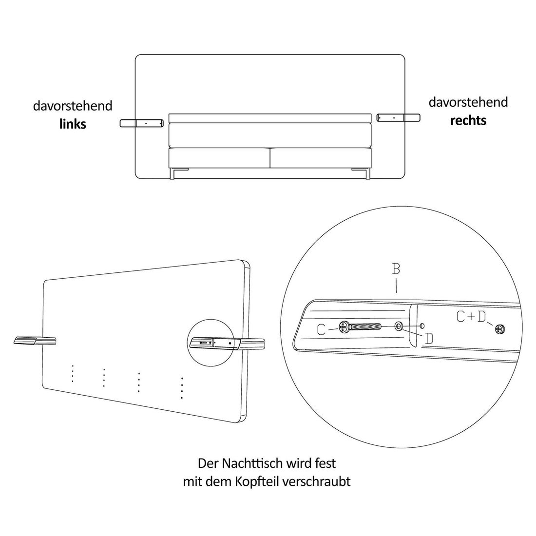 Schwebenachttisch Mael Metall
