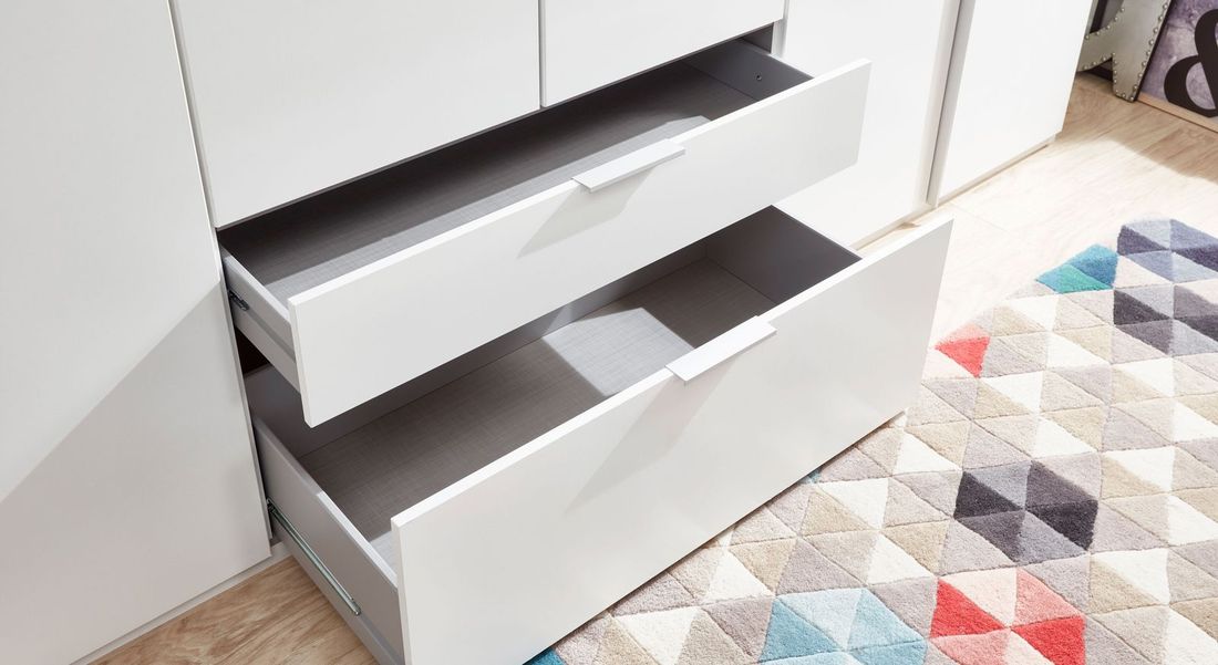 Drehtüren-Kleiderschrank Esperia Express mit Schubladen