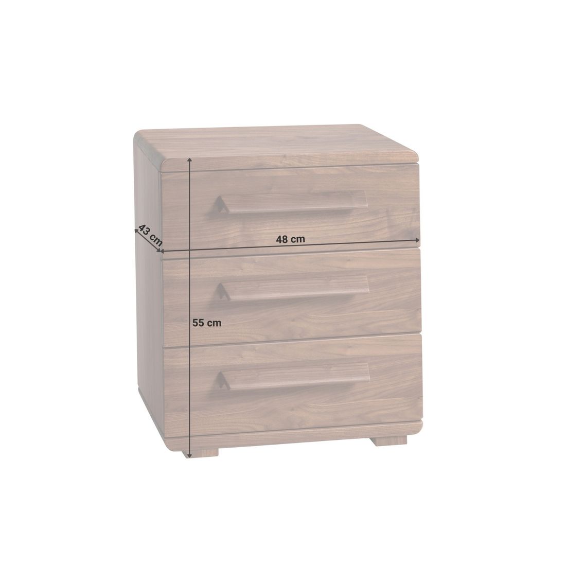 Nachttisch Malea Nussbaum Massivholz H 55cm