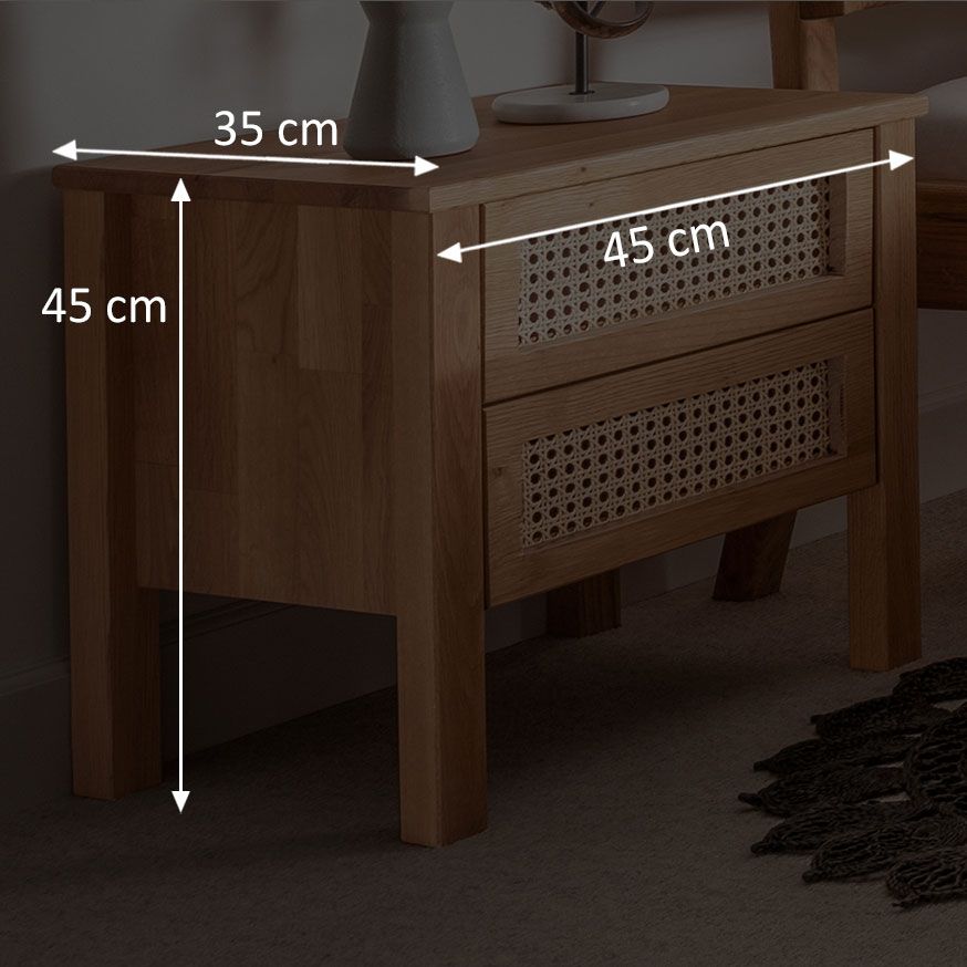 Nachttisch Faye Eiche Massivholz H 45 cm