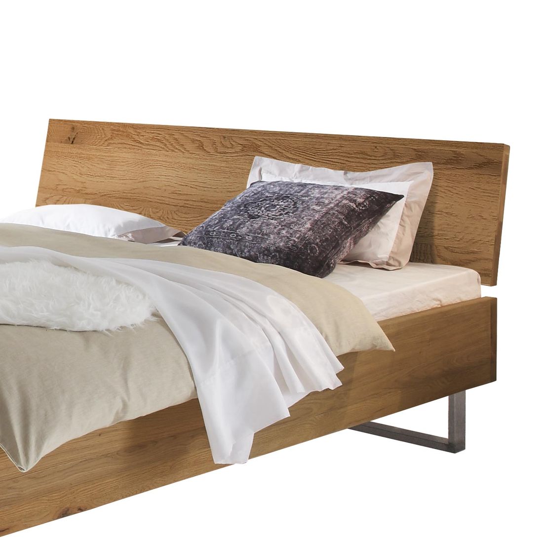 Bett Valletta Komfort Wildeiche Massivholz