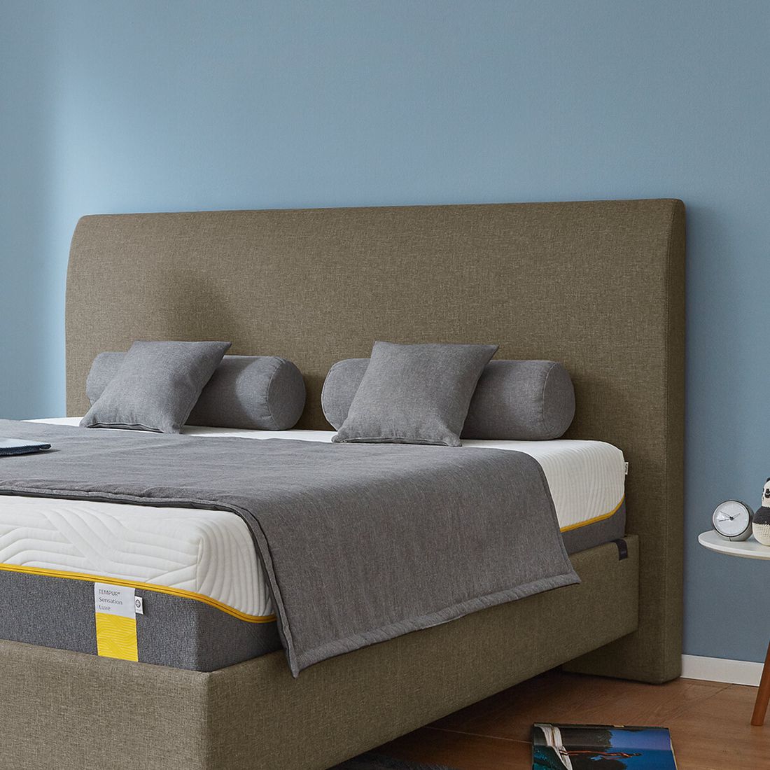 Tempur Polsterbett Classic Komfort Webstoff mit Kopfteil Shape