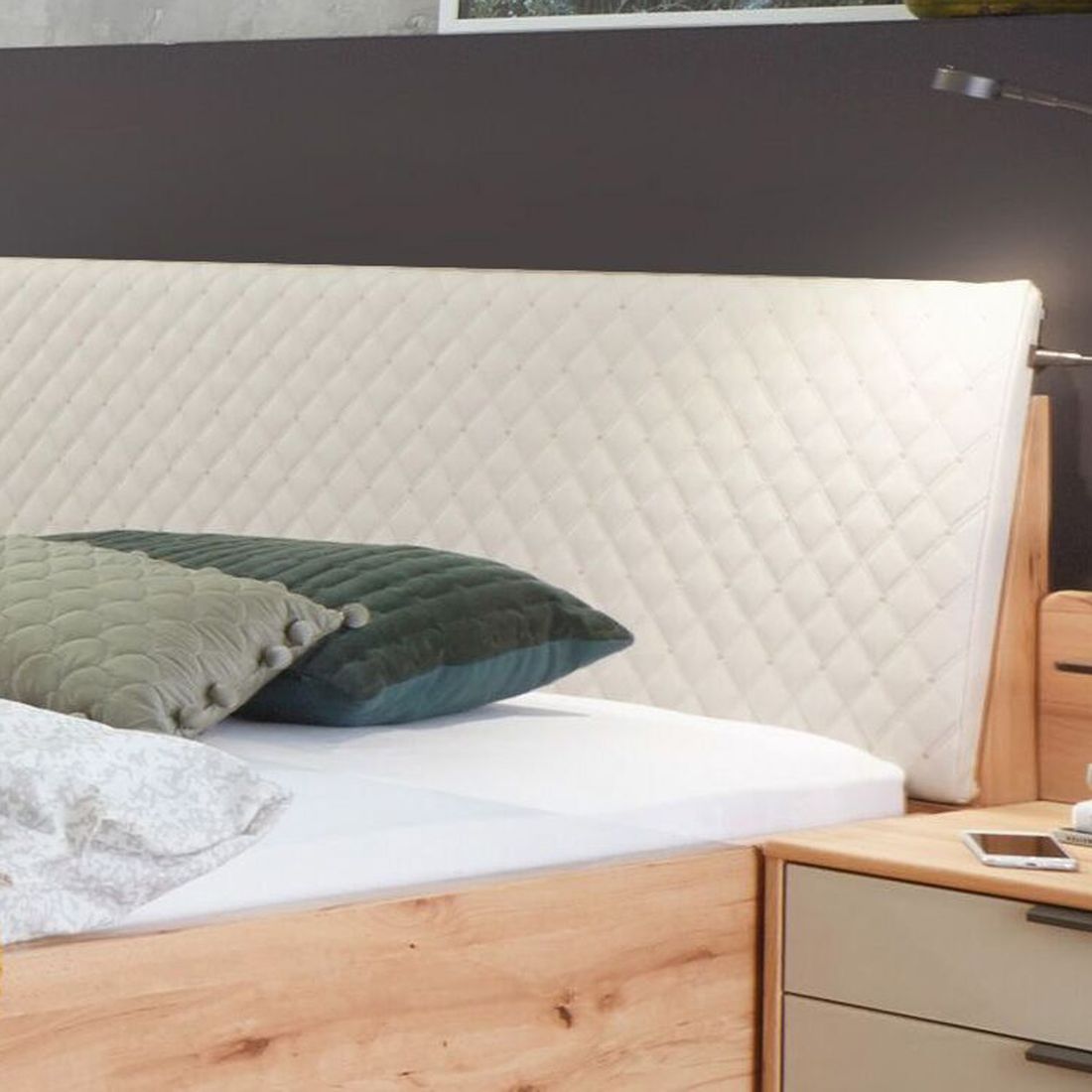 Bett Leandra Komfort Kernbuche teilmassiv