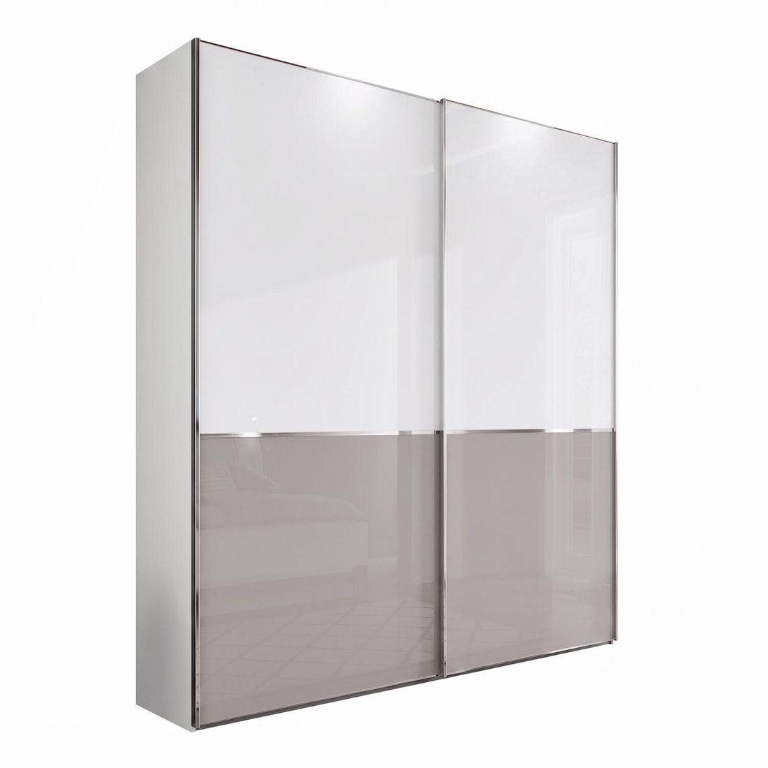 Schwebetüren-Kleiderschrank Shanvalley mit Glasfront