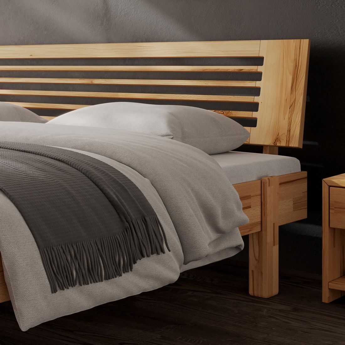 Bett Levisa Kernbuche Massivholz